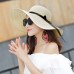 Ladies  Floppy Foldable Straw Beach Summer Sun Hat Beige Wide Brim Natural  eb-34656210